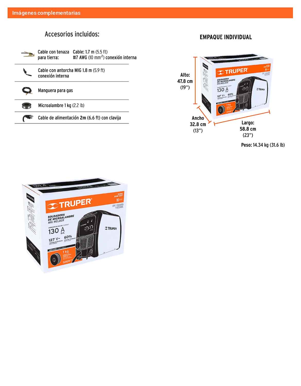 Soldadora para microalambre 130A Ligera compacta