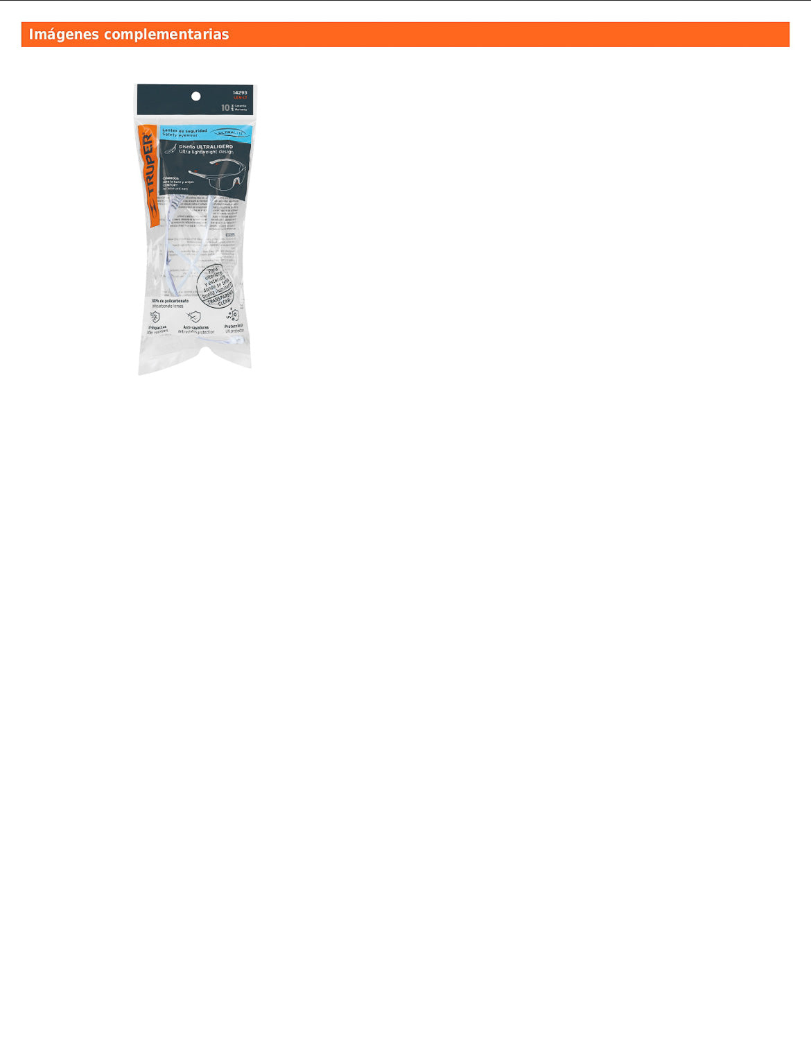 Lentes de seguridad transparentes TRUPER Ultralite