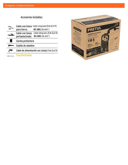 Soldadora inversora 130A 127V Ligera compacta
