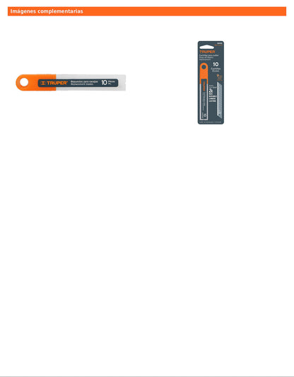 Estuche con 10 cuchillas de 9 mm para cutter