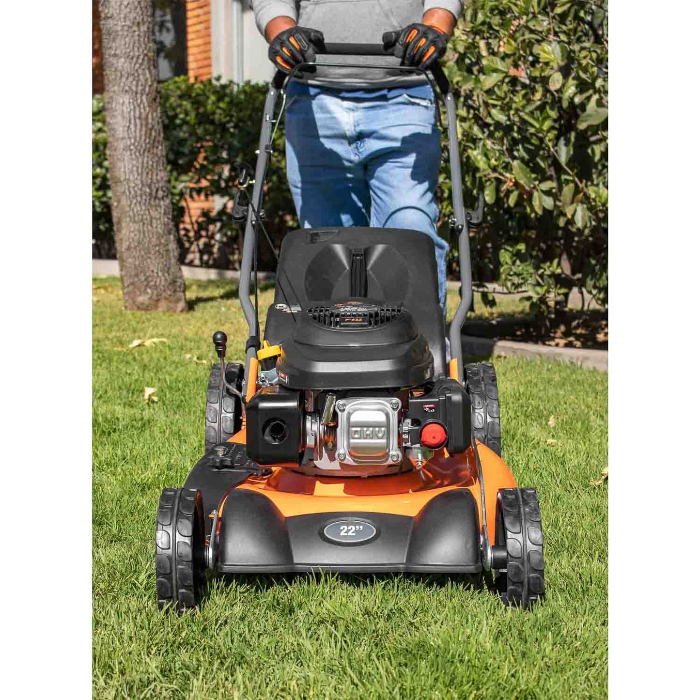 Podadora a gasolina de 6 HP con corte de 22 pulgadas