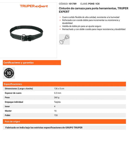 Cinturón de carnaza para porta herramientas EXPERT
