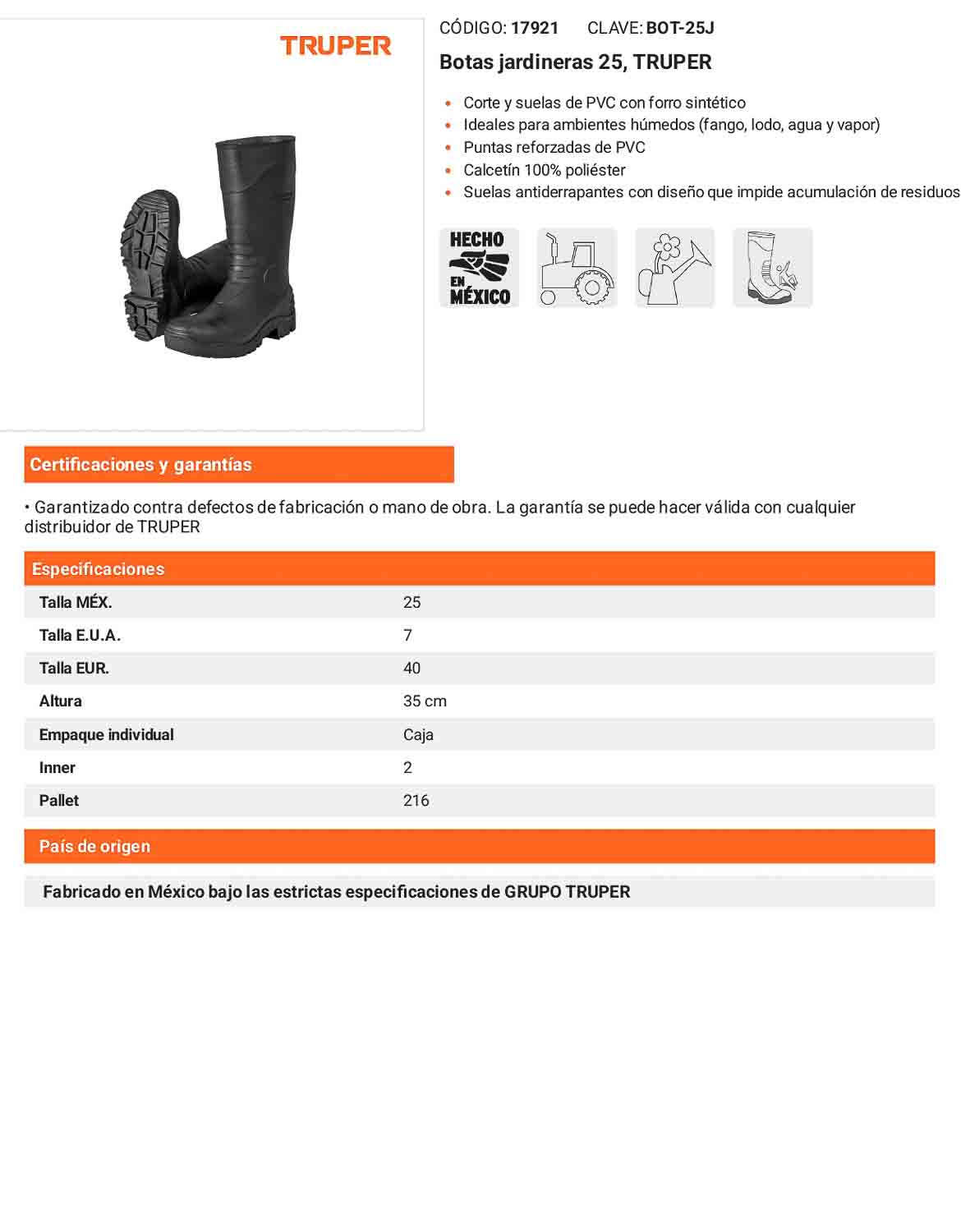 Botas jardineras 25