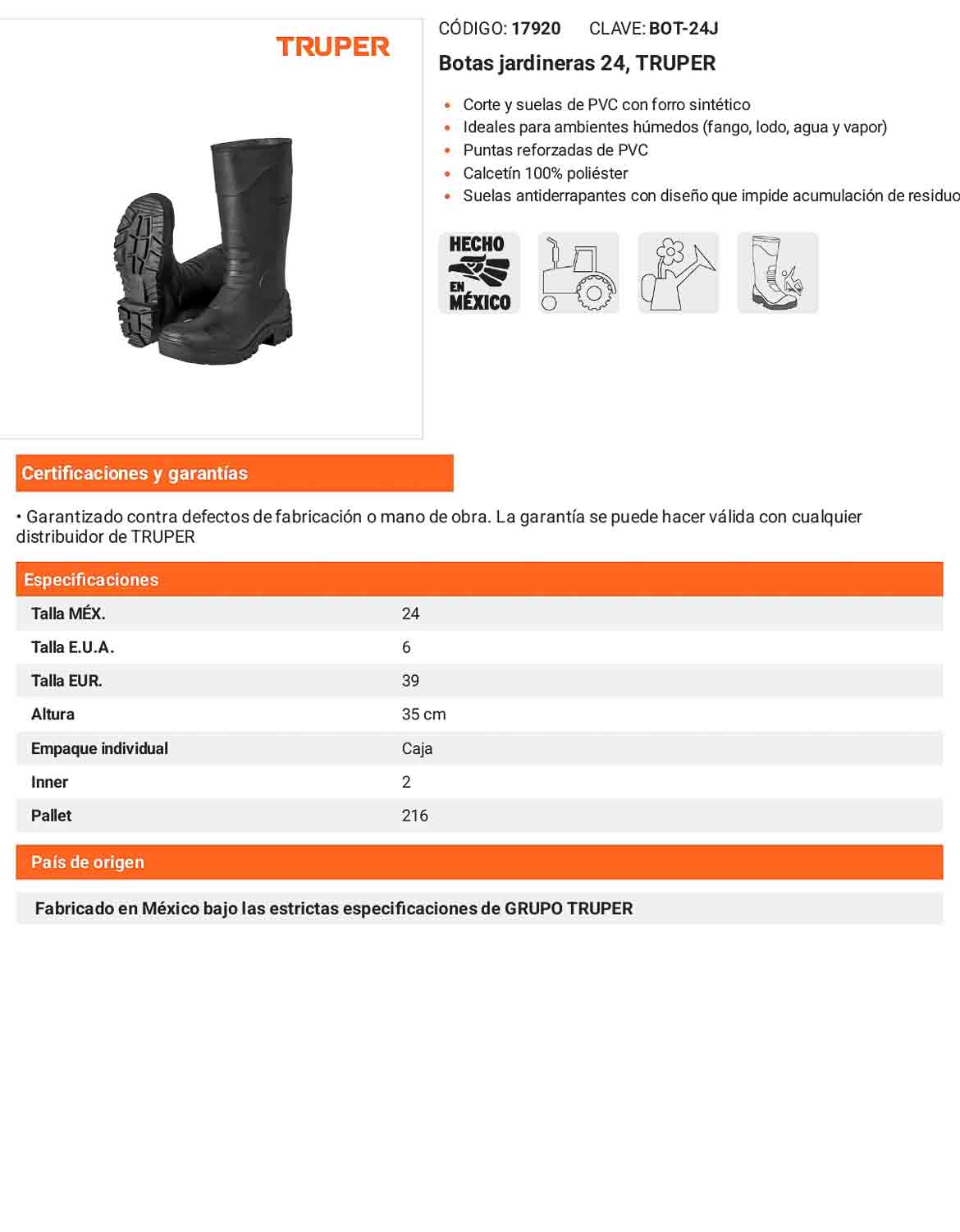 Botas jardineras 24