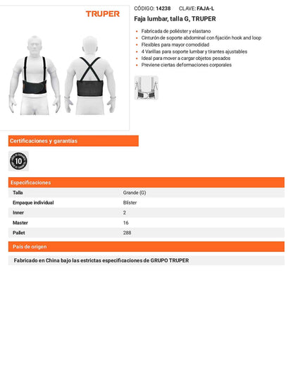 Faja lumbar talla G