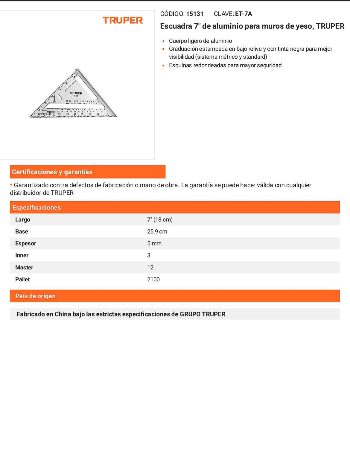 Escuadra de aluminio para muros de yeso 7