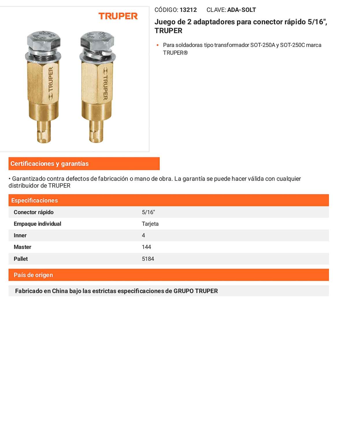 Juego de 2 adaptadores para conector rápido