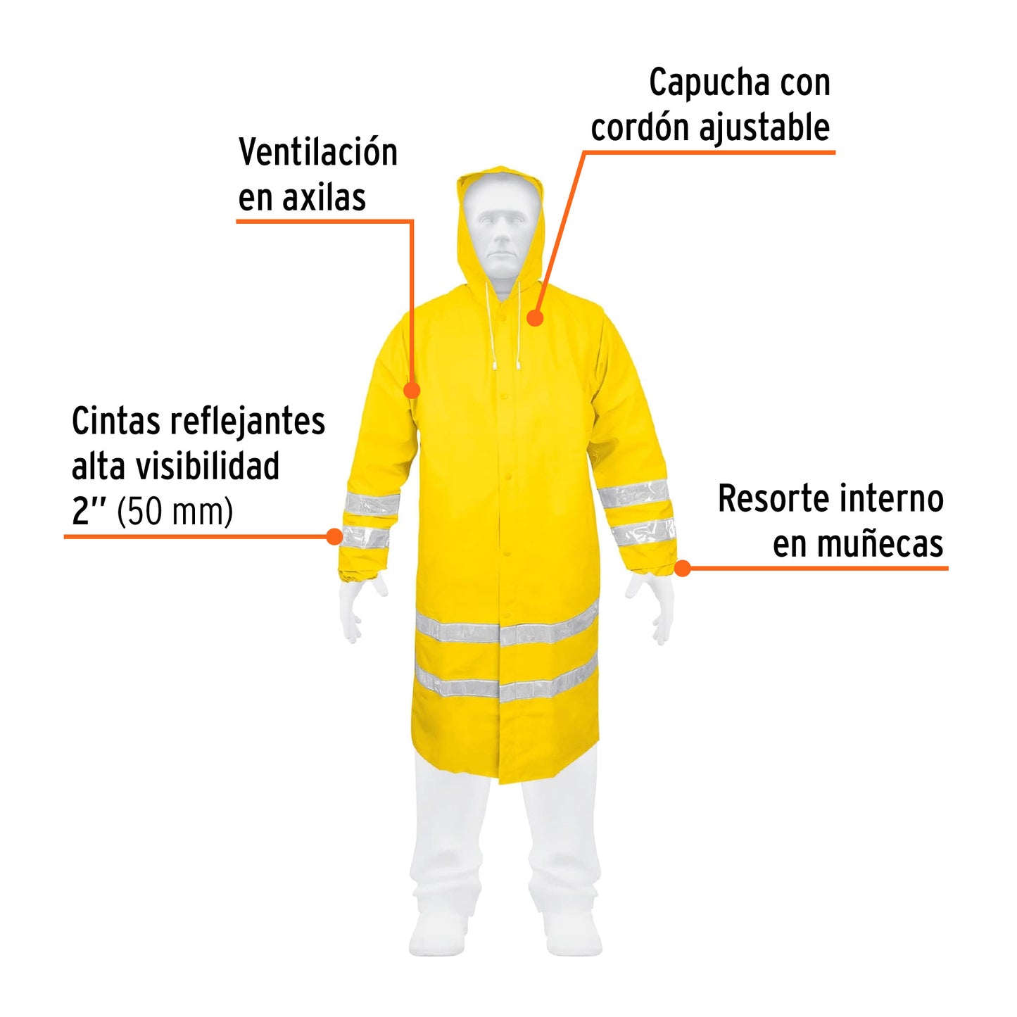 Gabardinas impermeables doble capa con reflejante