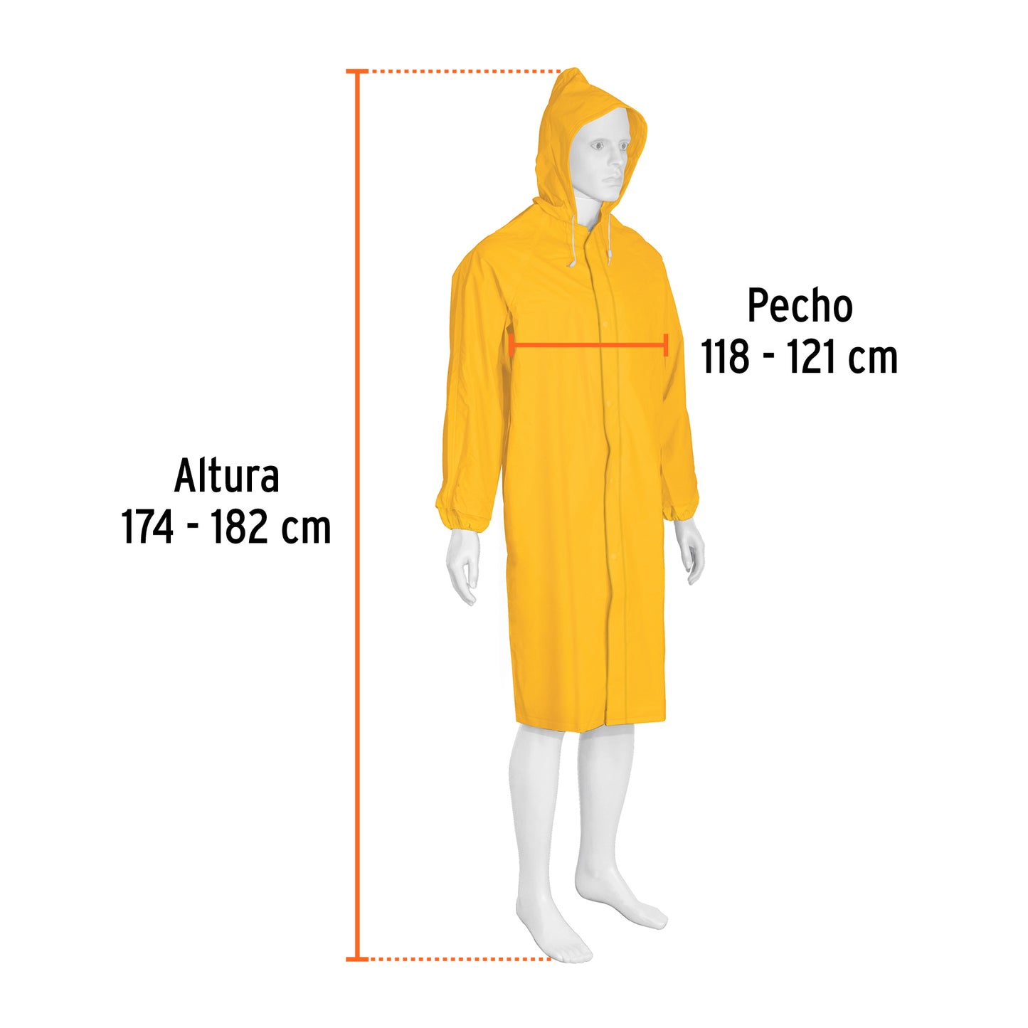 Gabardina impermeable doble capa talla G