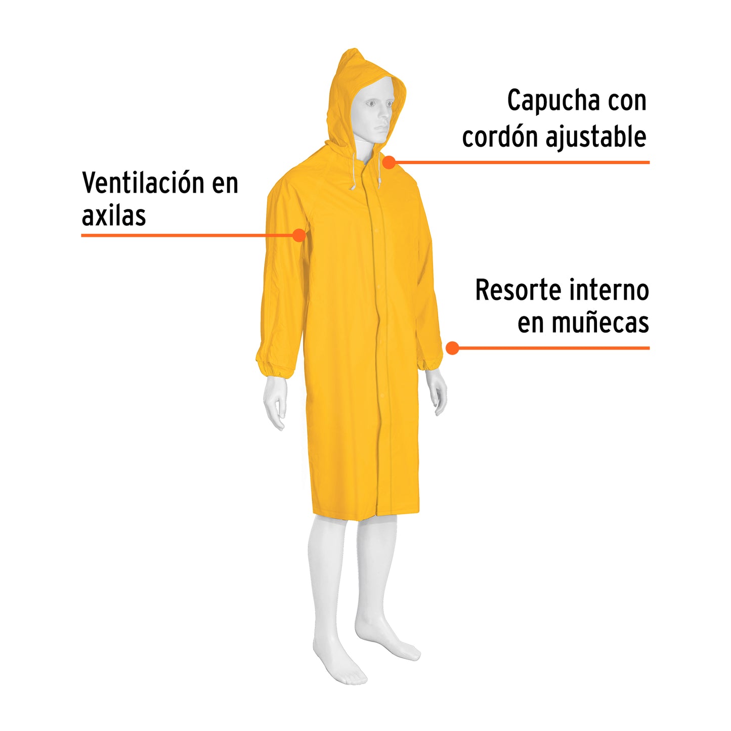 Gabardina impermeable doble capa talla M