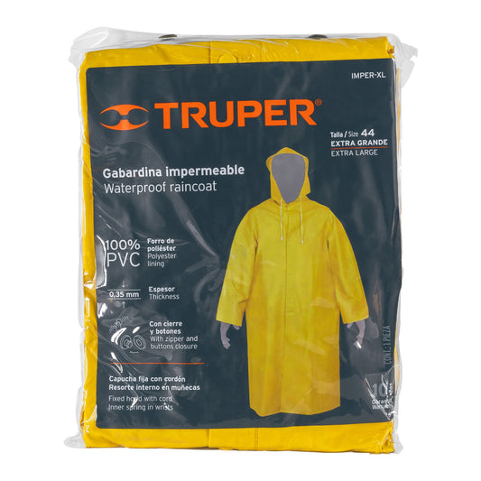Gabardina impermeable doble capa talla XG