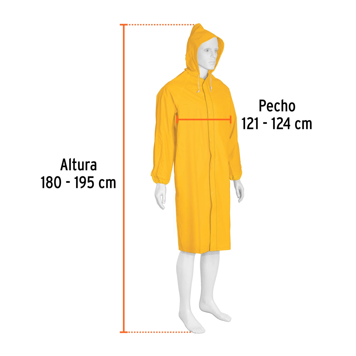 Gabardina impermeable doble capa talla XG