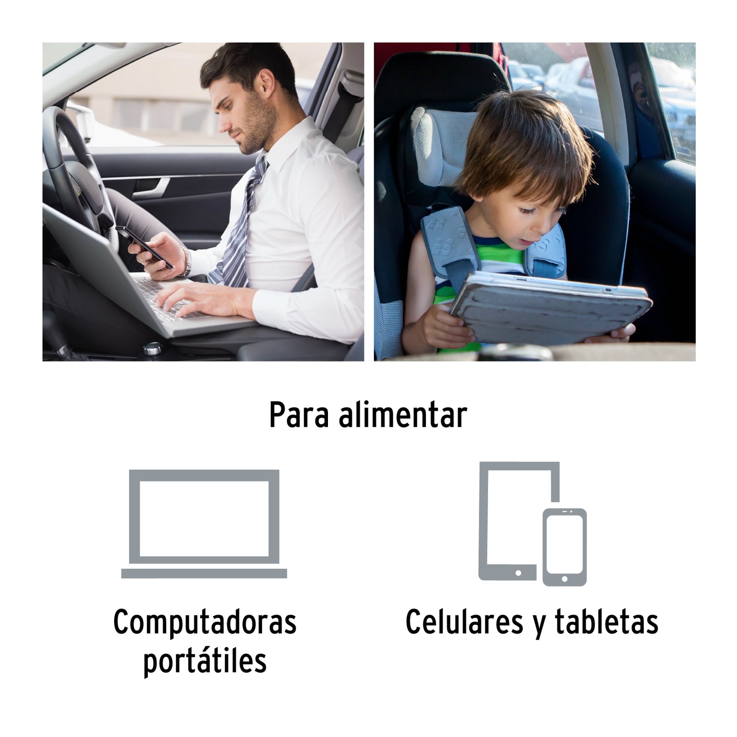 Inversor de corriente 120 W tipo vaso, 2 puertos USB