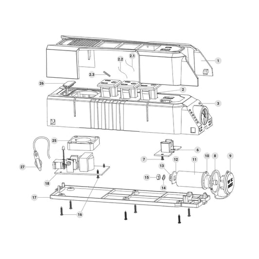 Inversor de corriente de 175 W, barra, USB A y C · vista 2