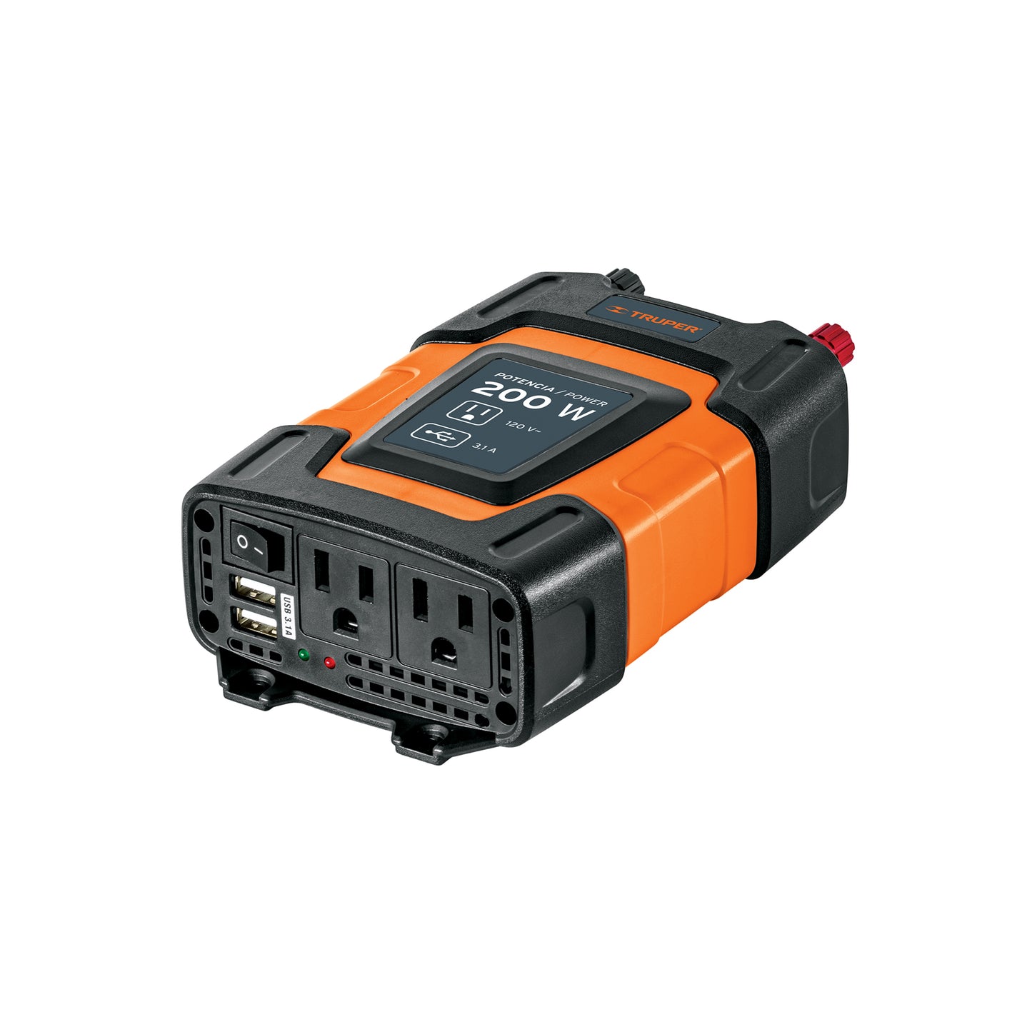 Inversor de corriente de 200 W con puertos USB