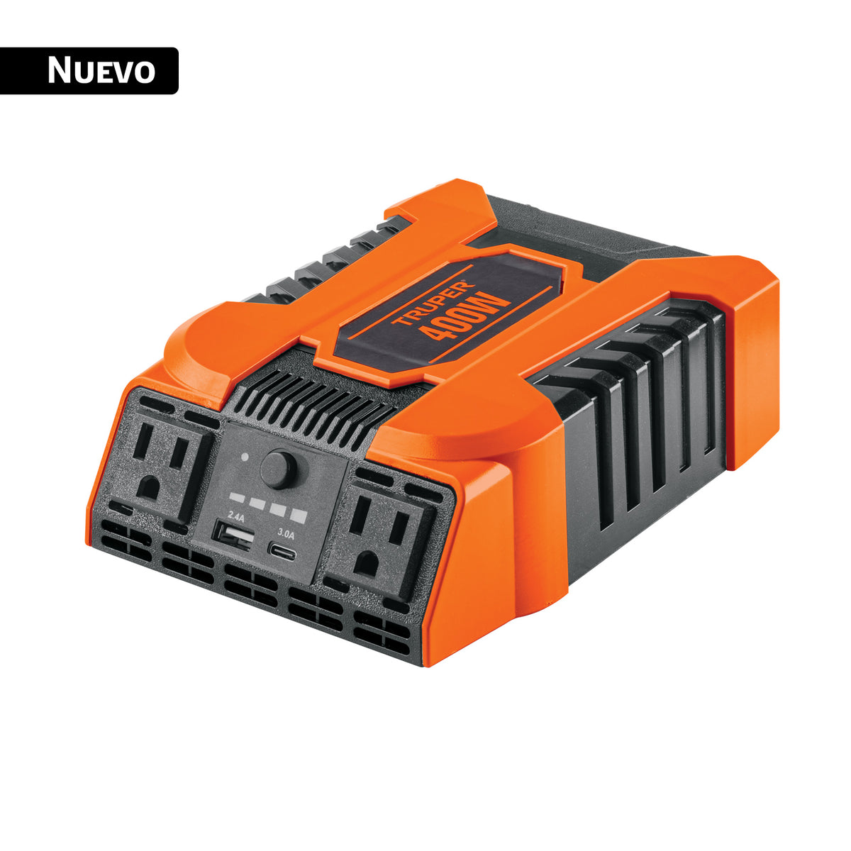 Inversor de corriente de 400 W con puertos USB A y C