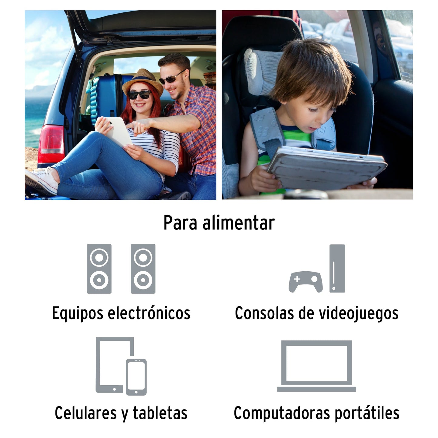 Inversor de corriente de 400 W con puertos USB