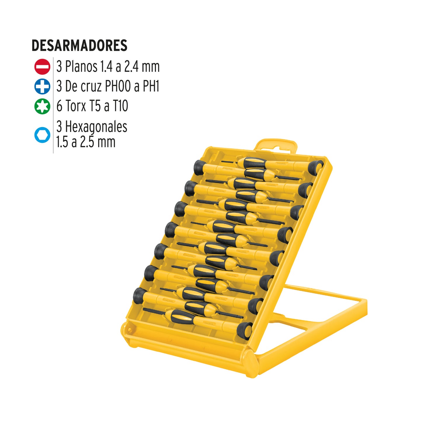Juego con 15 desarmadores de precisión