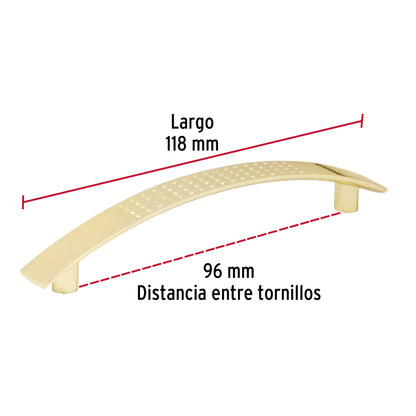 Jaladera 96mm línea Contempo latón brillante