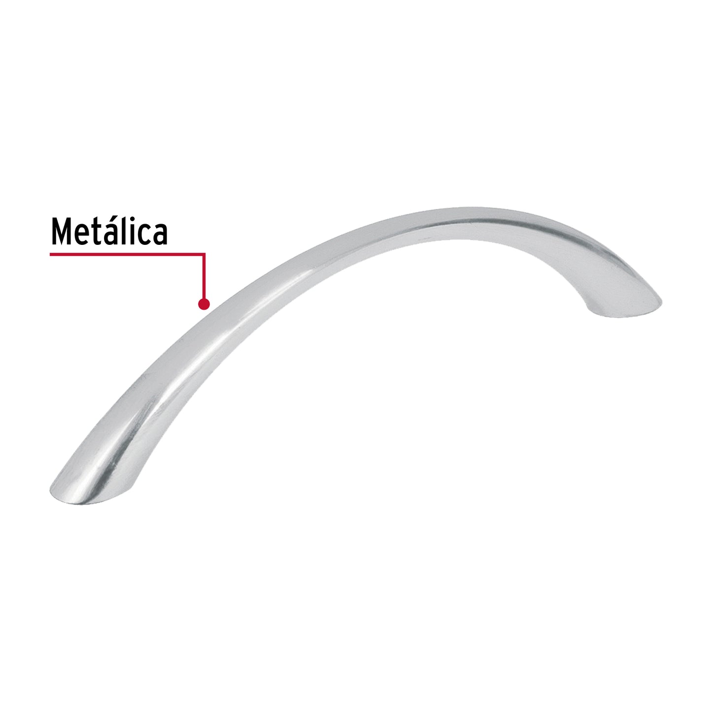 Jaladera 96mm línea Arco níquel