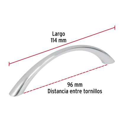 Jaladera 96mm línea Arco níquel