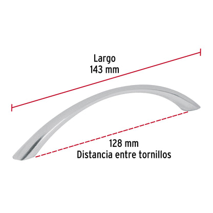 Jaladera 128mm línea Arco níquel
