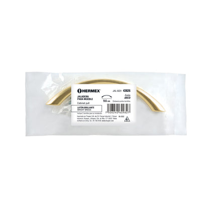 Jaladera 96mm línea Arco latón brillante