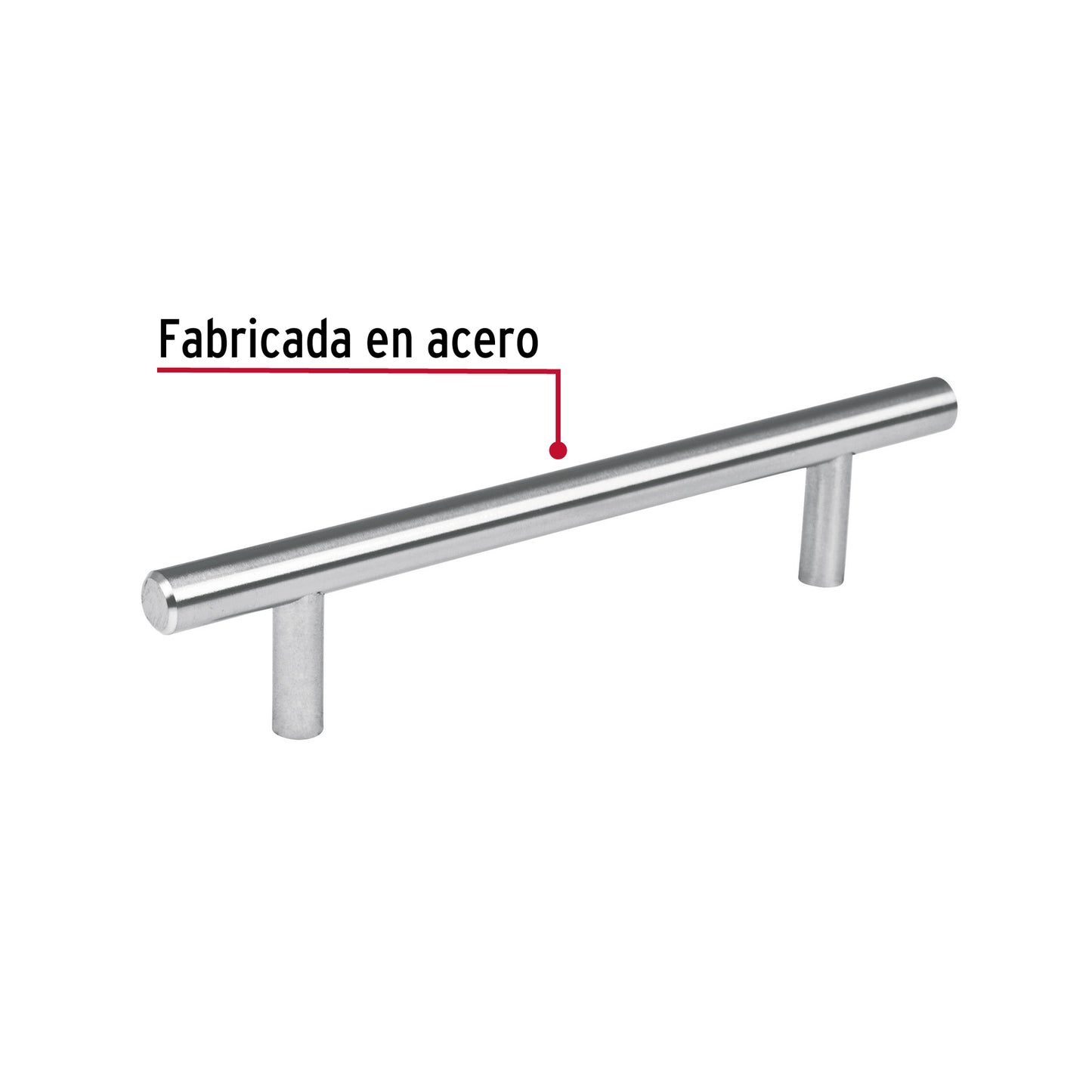 Jaladera 128mm línea Cilindro níquel