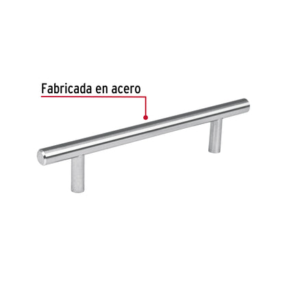 Jaladera 128mm línea Cilindro níquel