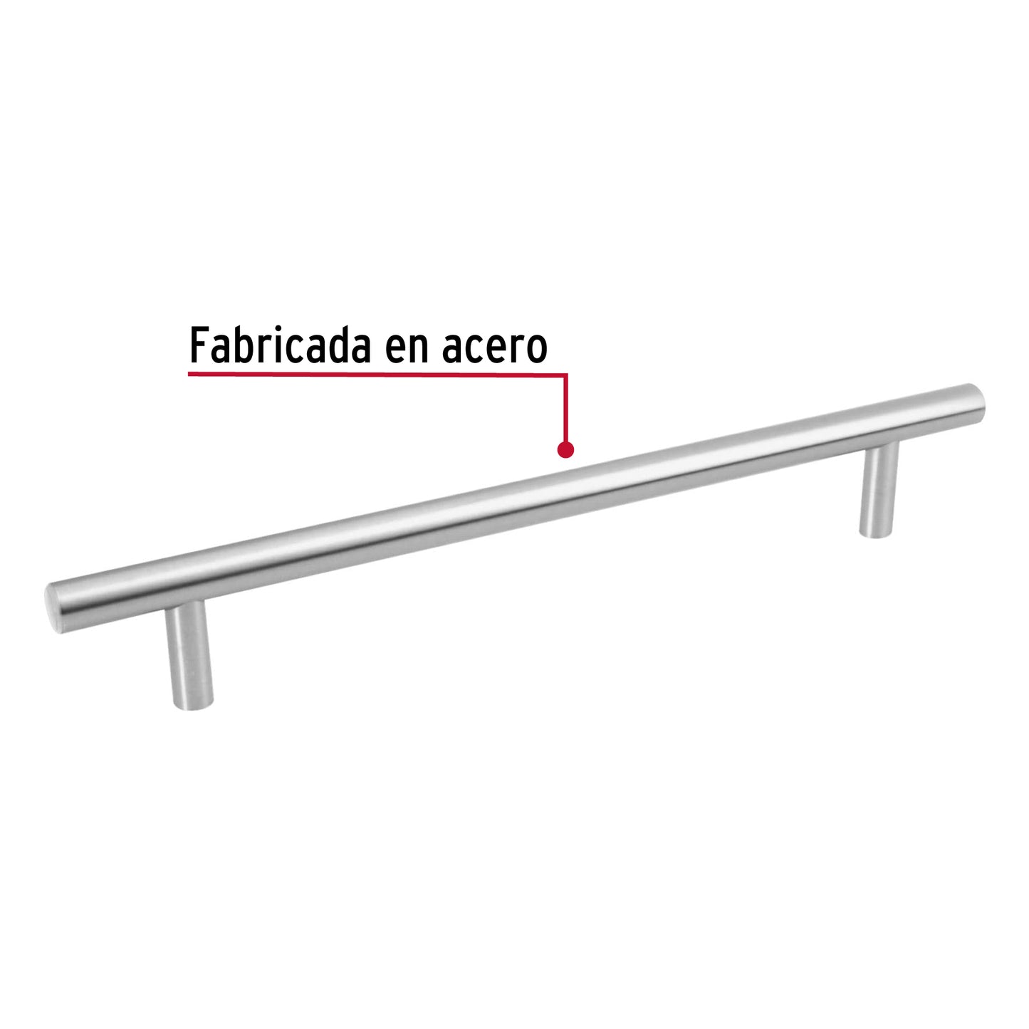 Jaladera 192mm línea Cilindro níquel