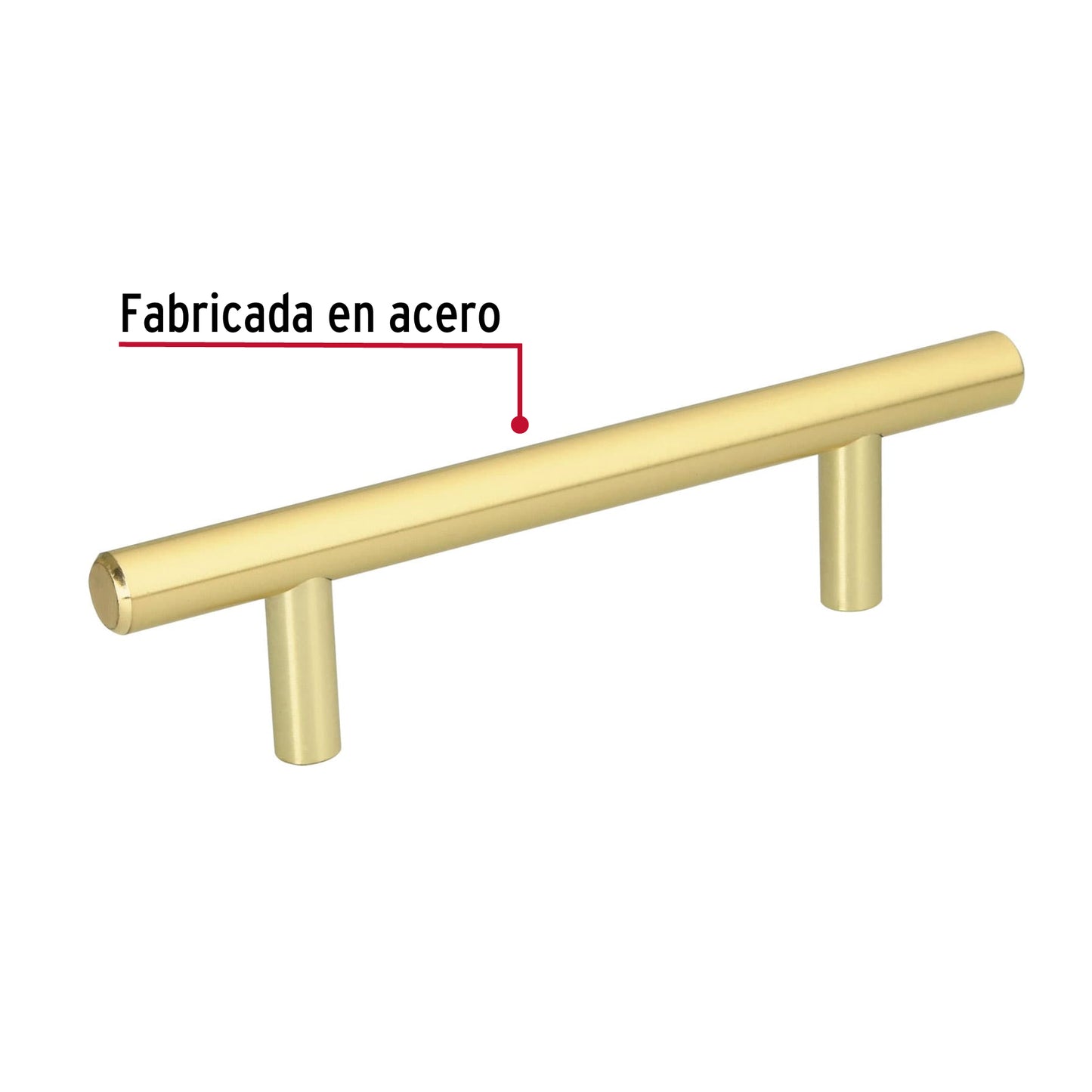 Jaladera 96mm línea Cilindro latón brillante
