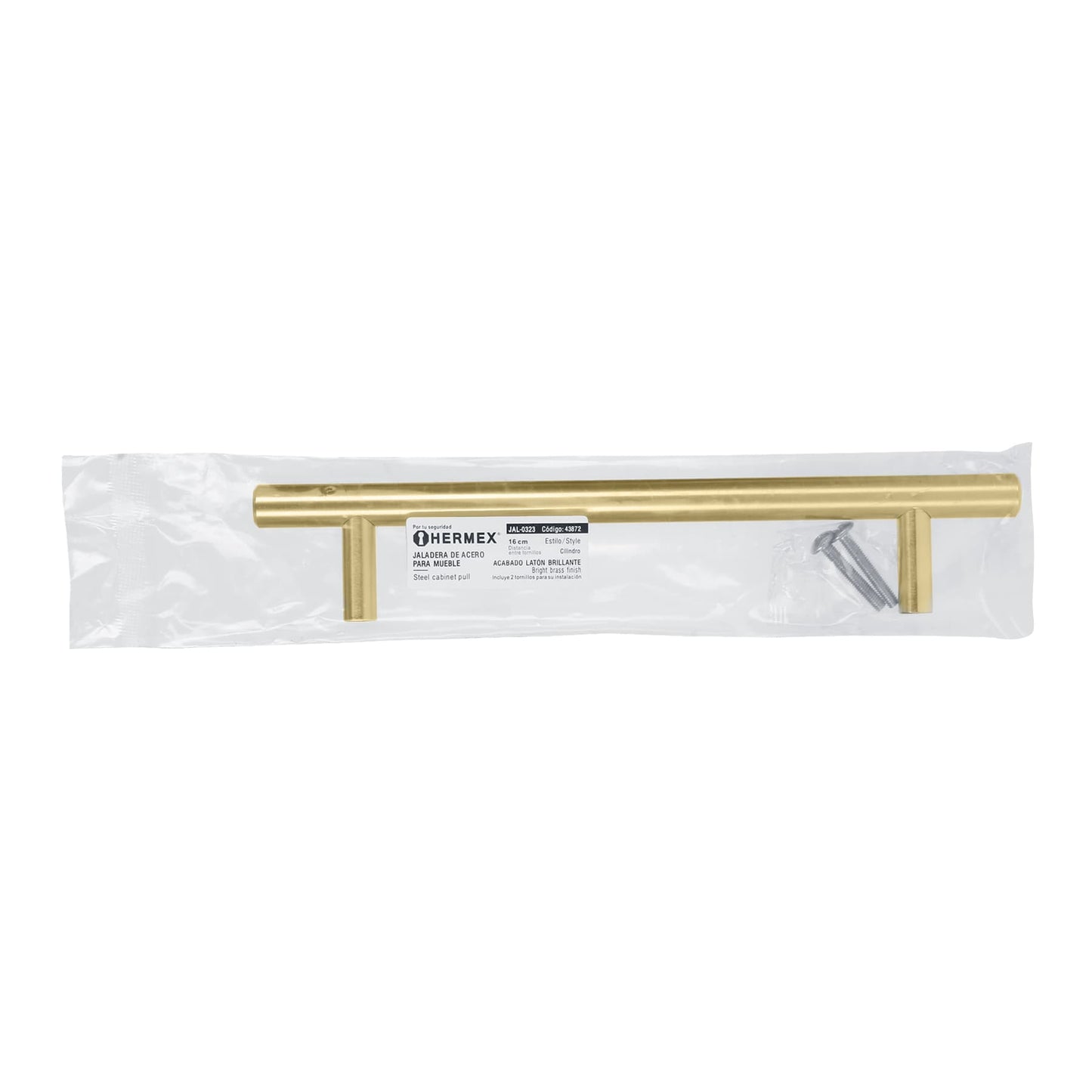 Jaladera 160mm línea Cilindro latón brillante