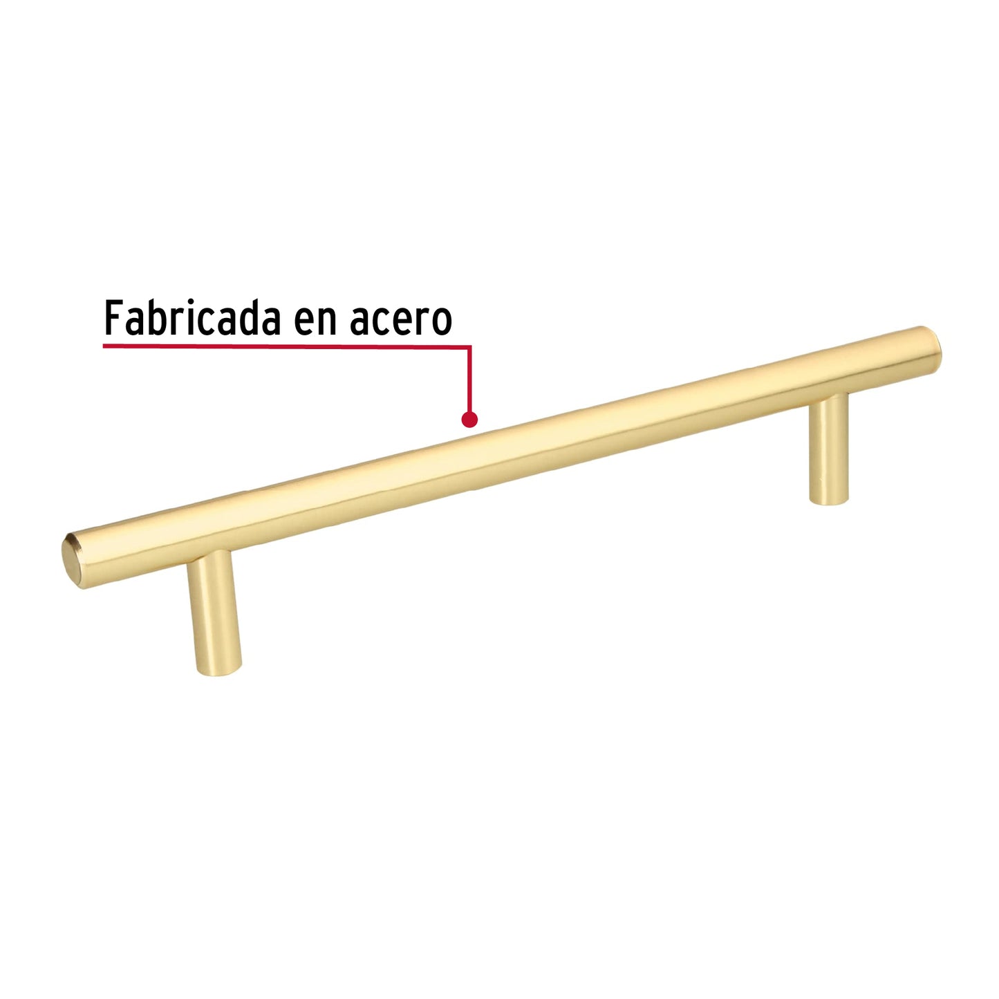Jaladera 160mm línea Cilindro latón brillante