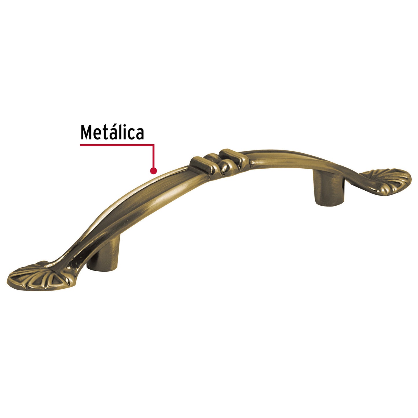 Jaladera 76mm línea Barroco latón antiguo