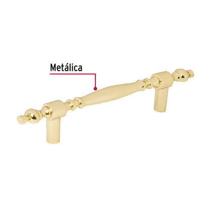 Jaladera 76mm línea Colonial latón brillante
