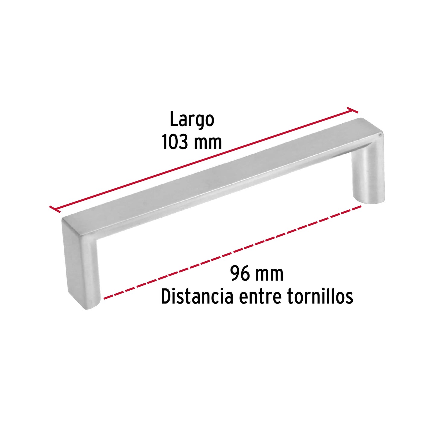 Jaladera 96mm línea Andamio níquel