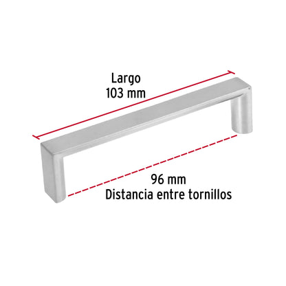 Jaladera 96mm línea Andamio níquel