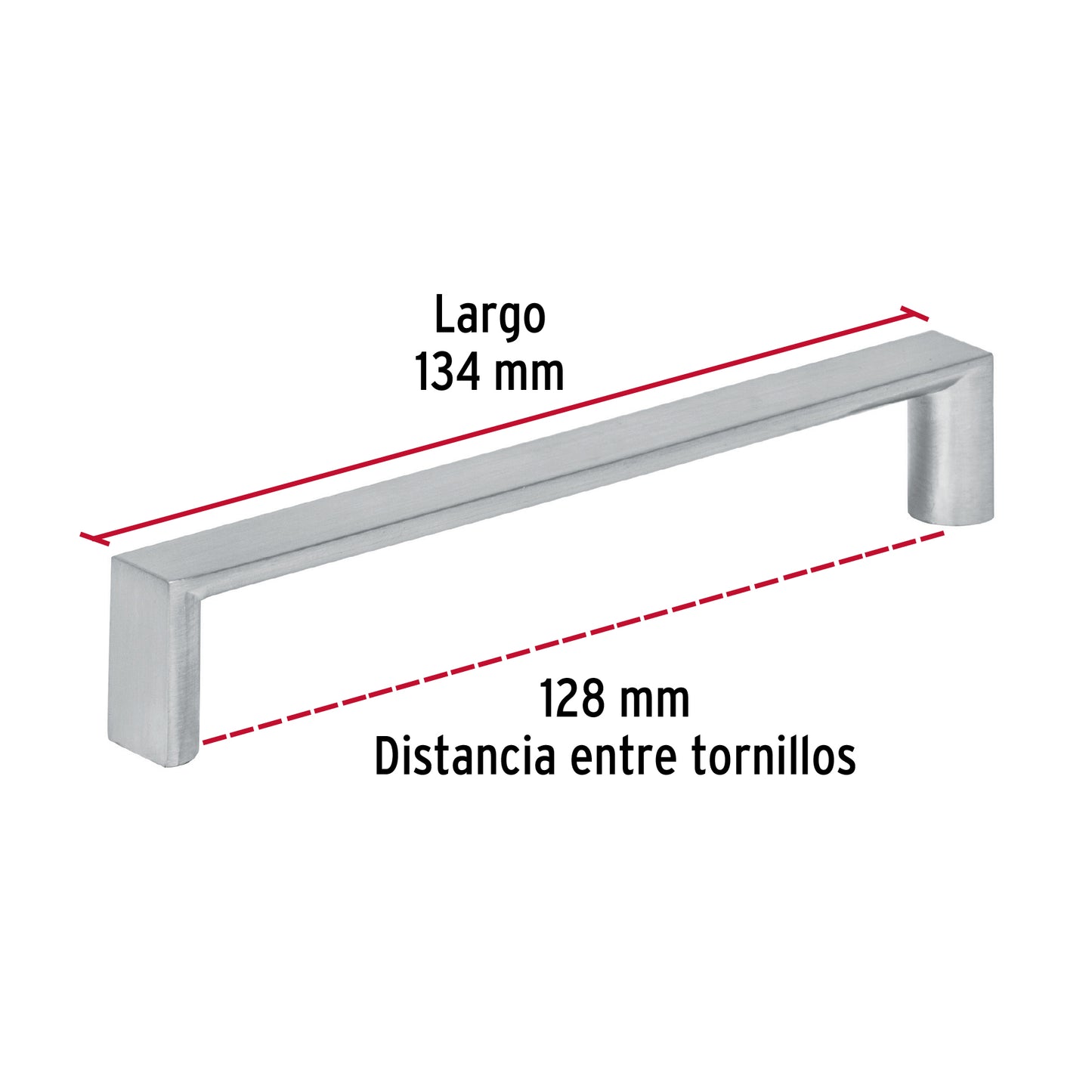 Jaladera 128mm línea Andamio níquel