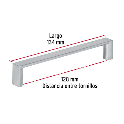 Jaladera 128mm línea Andamio níquel