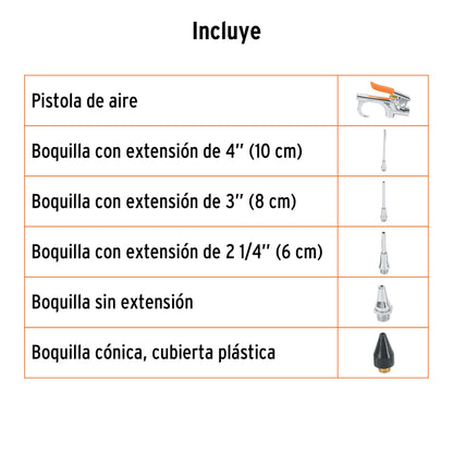 Juego pistola sopleteadora 5 boquillas