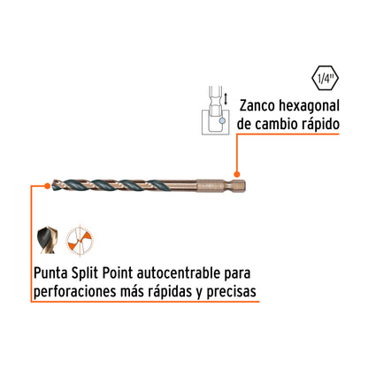 Juego de 5 brocas HSS para metal zanco cambio rápido, Expert · vista 3