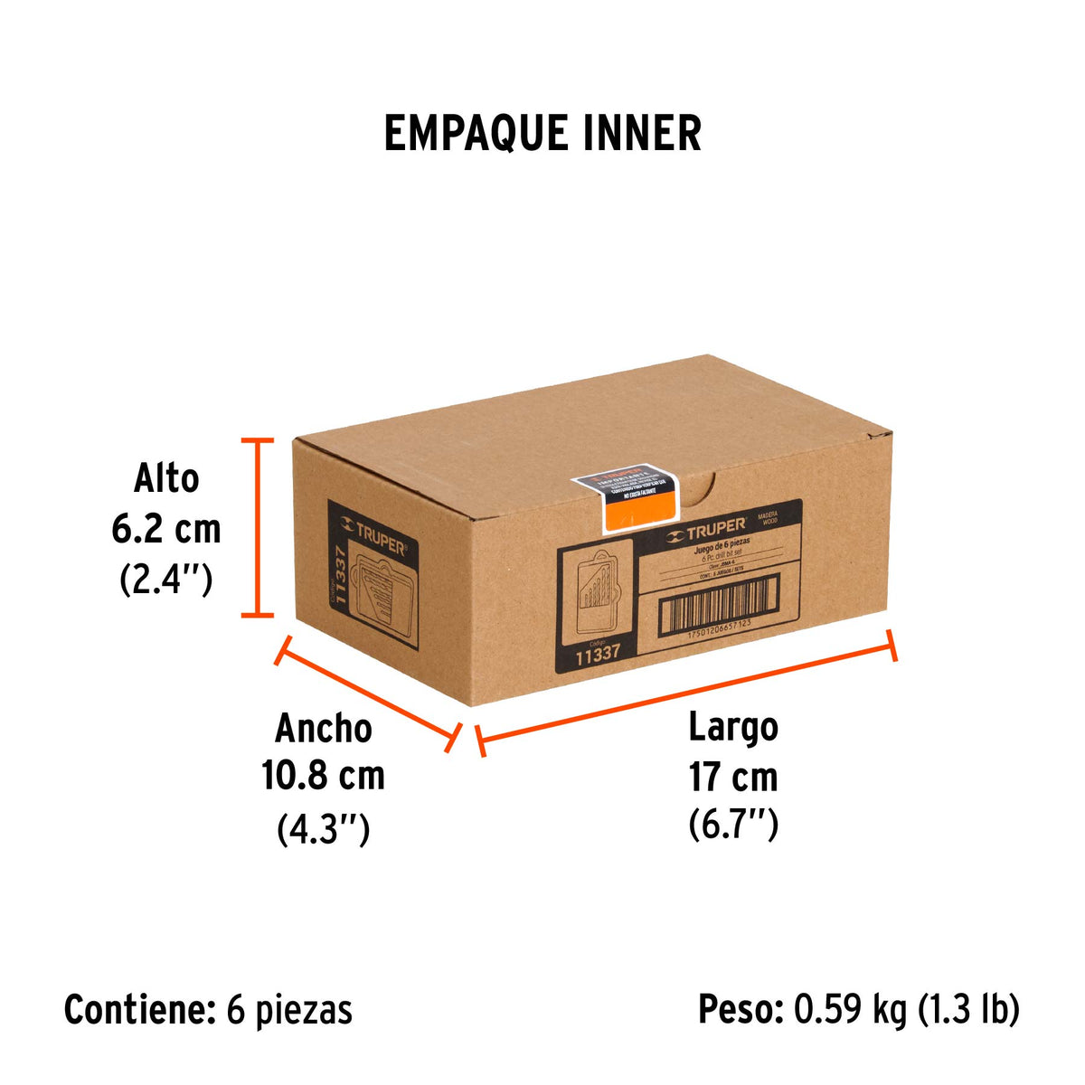 Juego de 6 brocas con punta centradora para madera · vista 3