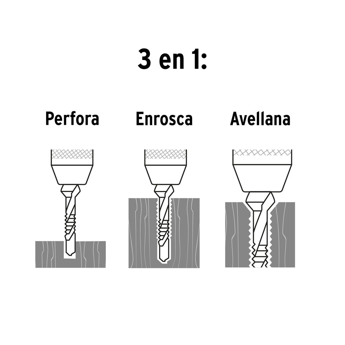 Juego de 6 brocas HSS con machuelo para metal · vista 3
