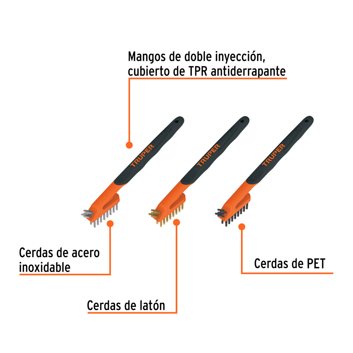Juego de 3 minicepillos de alambre 28 pinceles · vista 4