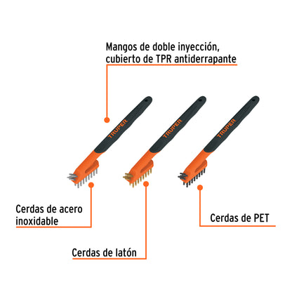Juego de 3 minicepillos de alambre 28 pinceles · vista 4