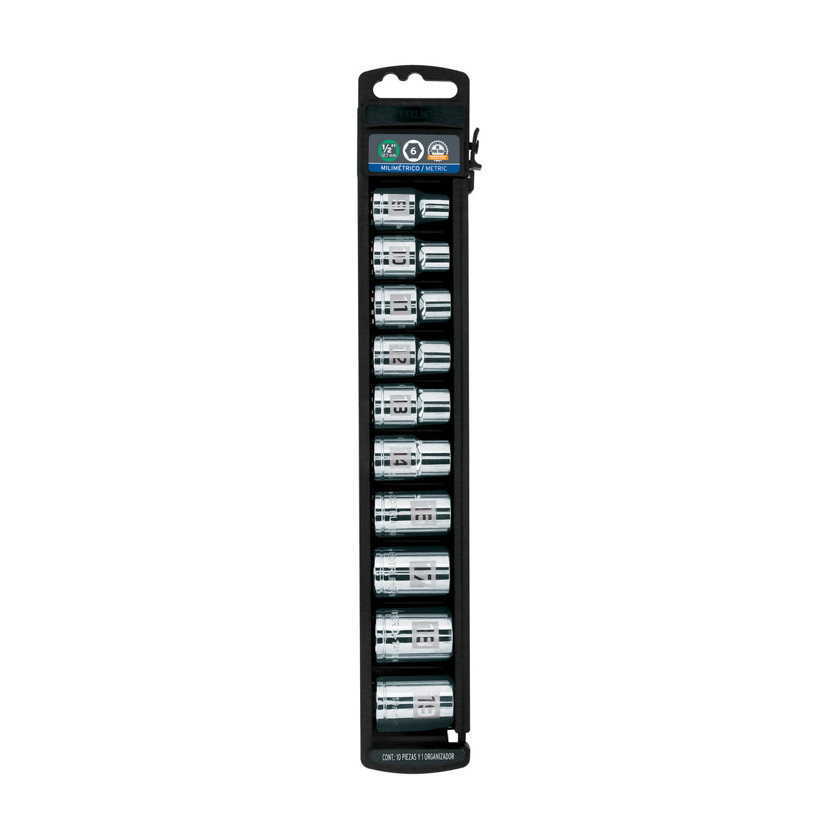 Juego 10 dados milimétricos cuadro 1/2pulg