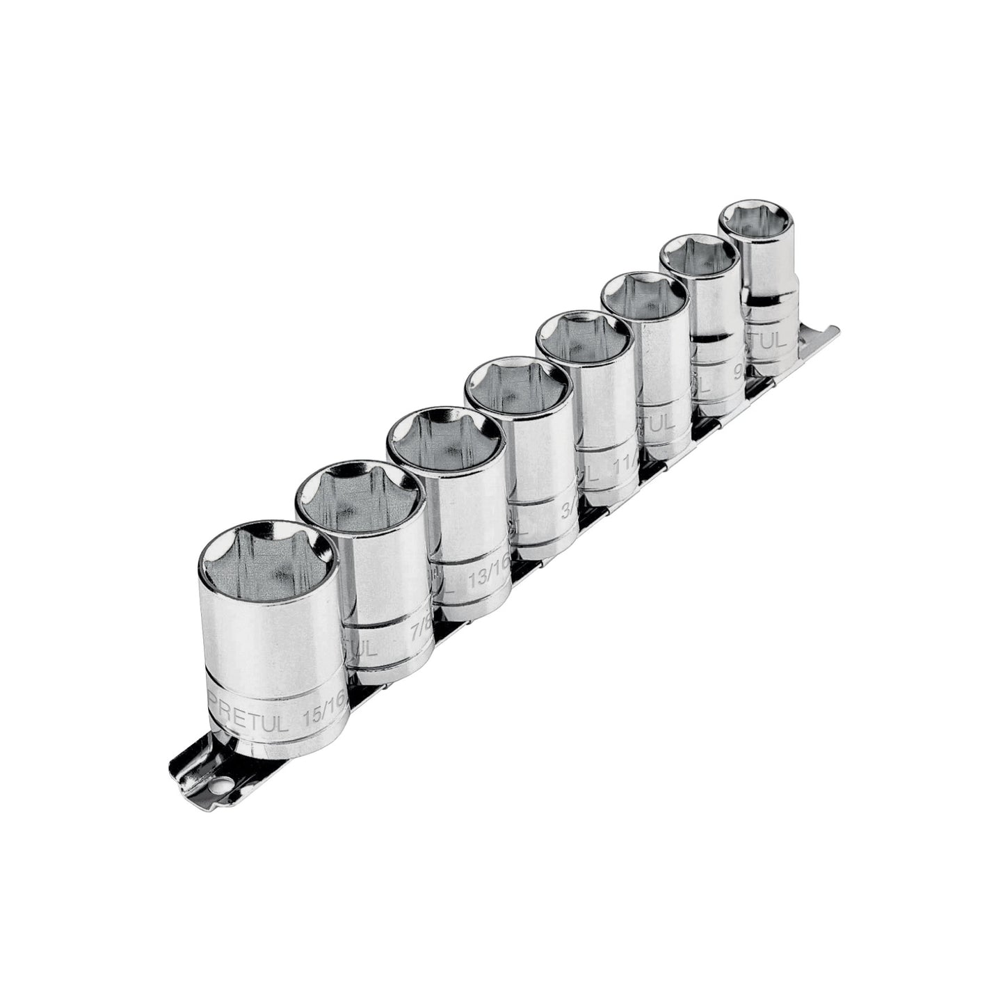 Juego de 8 dados de cuadro 1/2 estándar con riel organizador