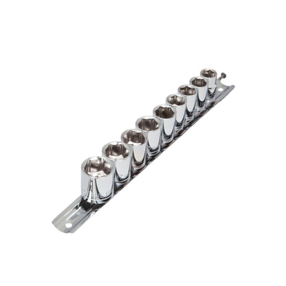 Juego de 9 dados de cuadro 3/8 mm con riel organizador