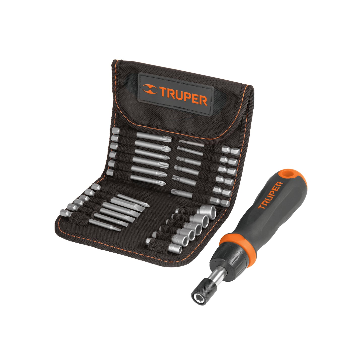 Desarmador tipo matraca con 18 puntas y 6 dados