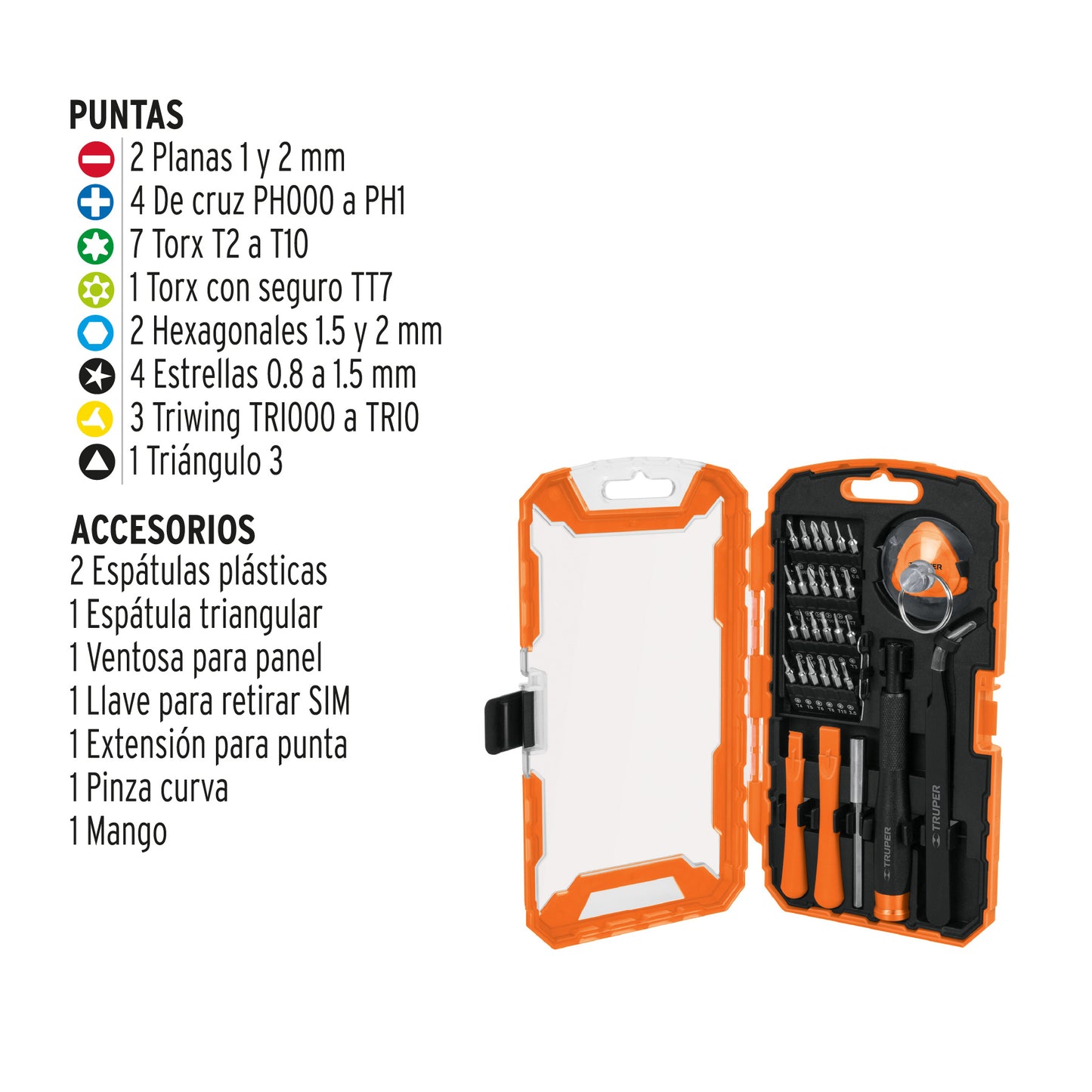 Juego de 32 Piezas para Reparación de Electrónica, Truper
